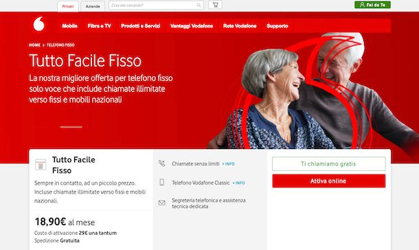 Offerte Vodafone casa solo voce