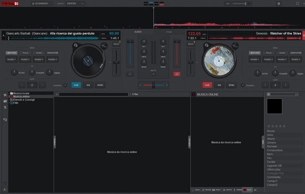 Procedere all'unione di due tracce su Virtual DJ