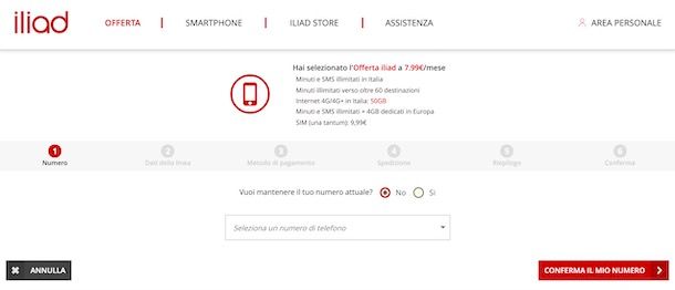 Acquistare una nuova SIM Iliad