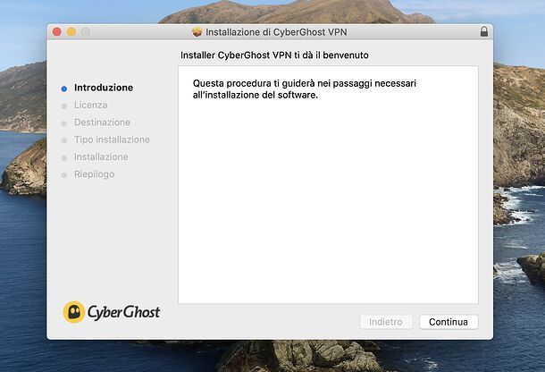 Installazione di CyberGhost VPN su Mac