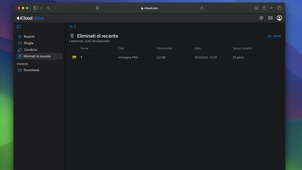 Servizi cloud Mac