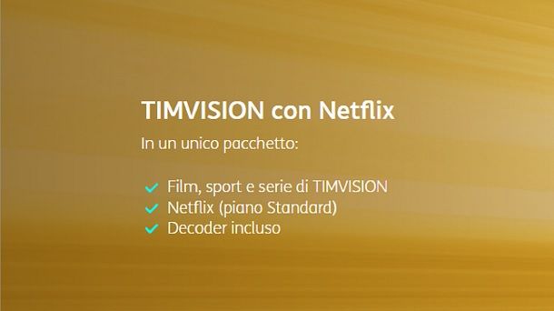 Offerte telefoniche Netflix TIMVISION