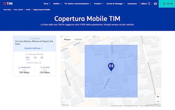 Verifica copertura TIM 