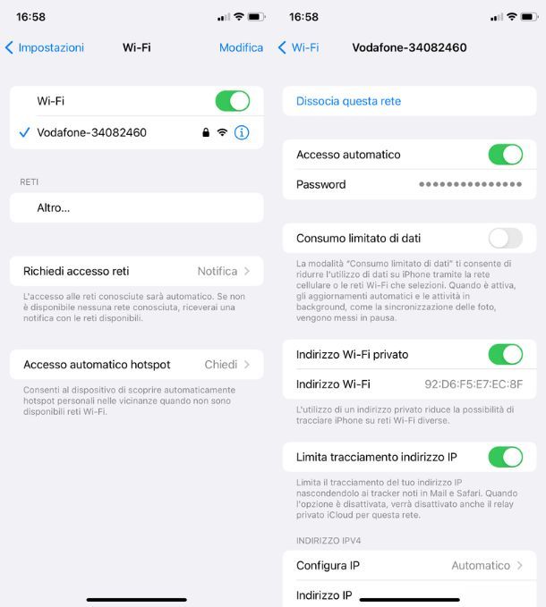 Vedere password Wi-Fi da Impostazioni di iOS