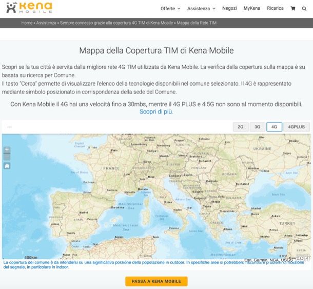 Copertura Kena Mobile