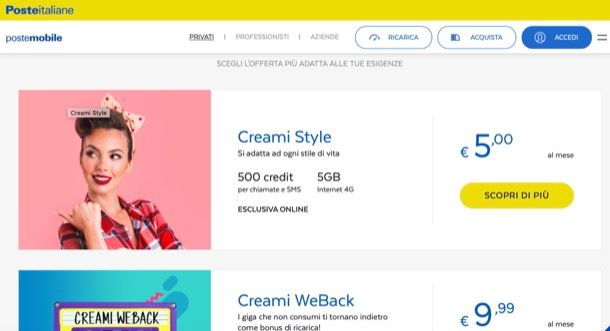 Offerte Poste Mobile