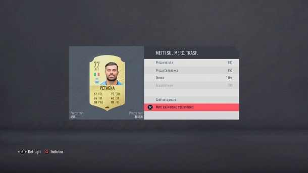 Vendi giocatori FIFA Ultimate Team