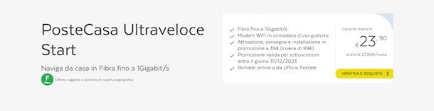 Offerte fibra PosteMobile 