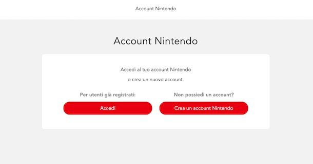 Creare account Nintendo da PC