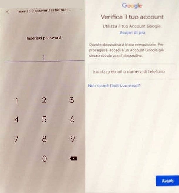 Smartphone Android bloccato dopo reset