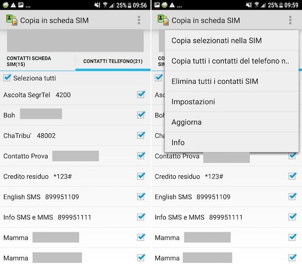 Copy to SIM Card