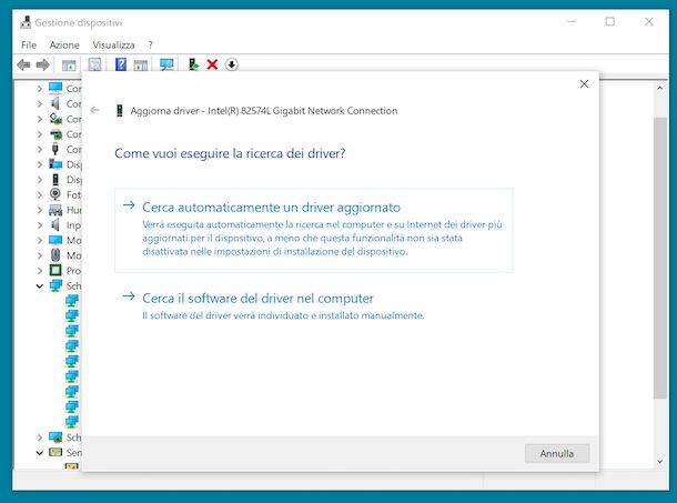 Aggiornare i driver della scheda di rete su Windows 10