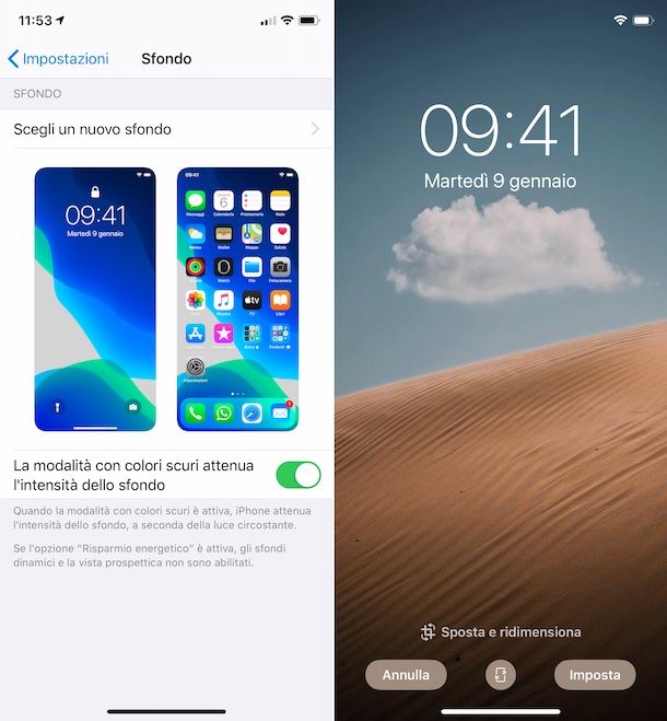 Impostare sfondo su iPhone X