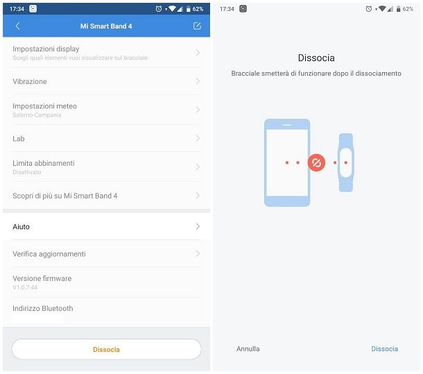 Come disattivare Mi Band