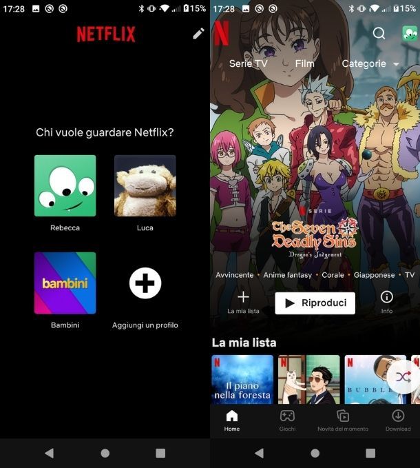 App Netflix per Android