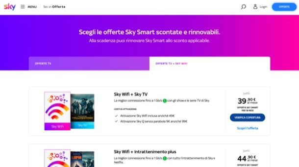 Offerte Sky TV e Sky WiFi