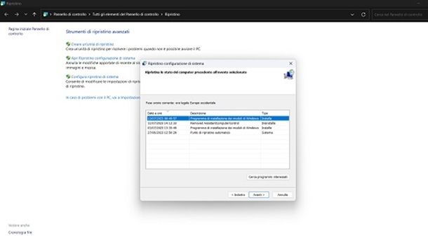 Punti di ripristino Windows 11