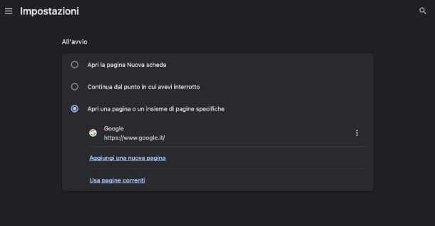 Come impostare Google come pagina iniziale su Chrome Mac