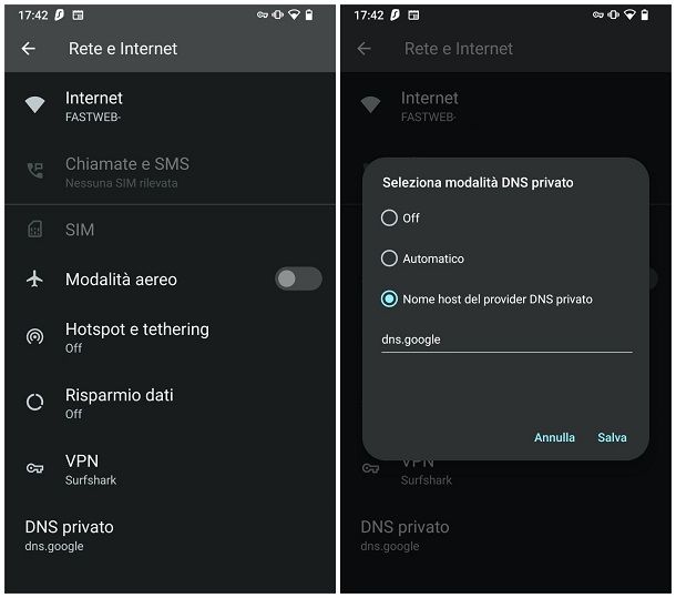 Come cambiare DNS: Android