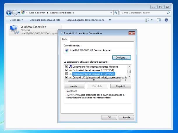 Come cambiare DNS: Windows 7