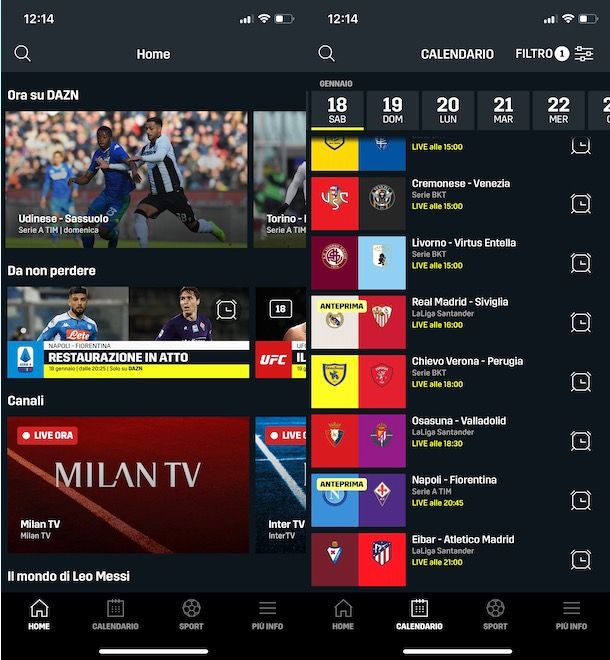 Vedere le partite di Serie A su DAZN