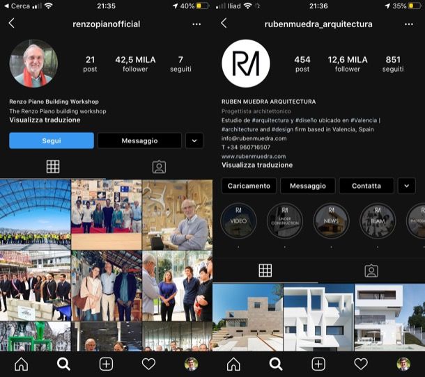 Migliori profili Instagram architettura