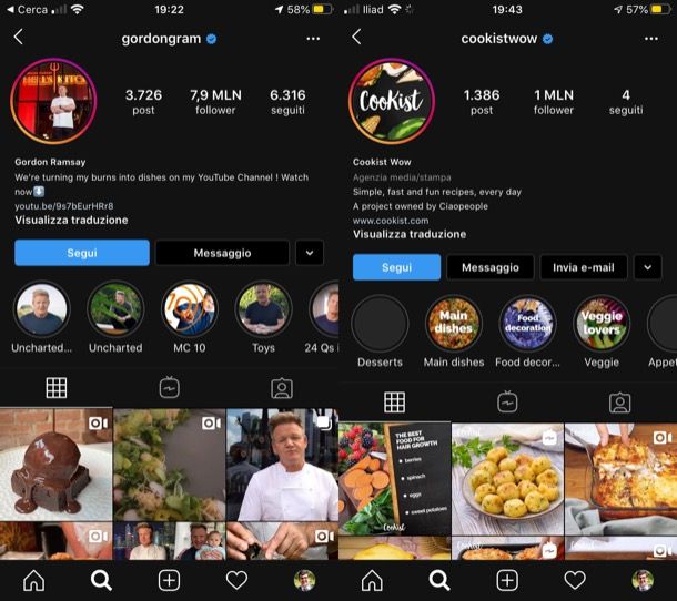 Migliori profili Instagram food