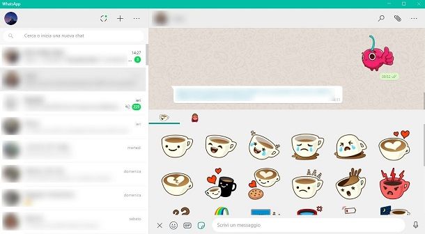 Inserire stickers su WhatsApp da computer