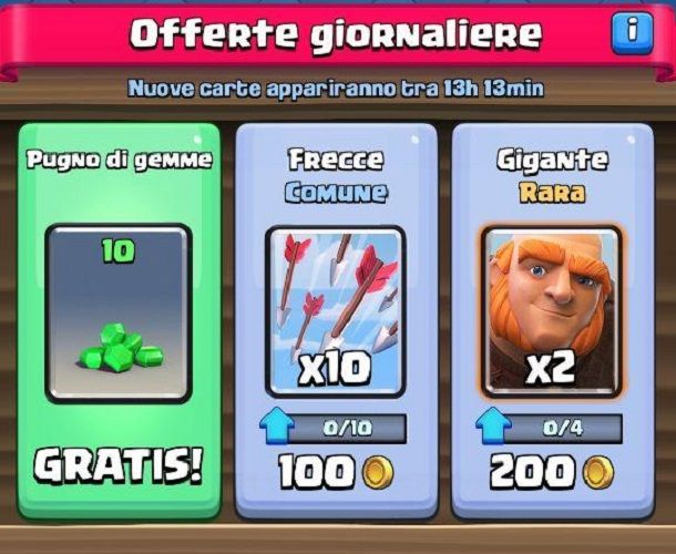 Offerte giornaliere Clash Royale