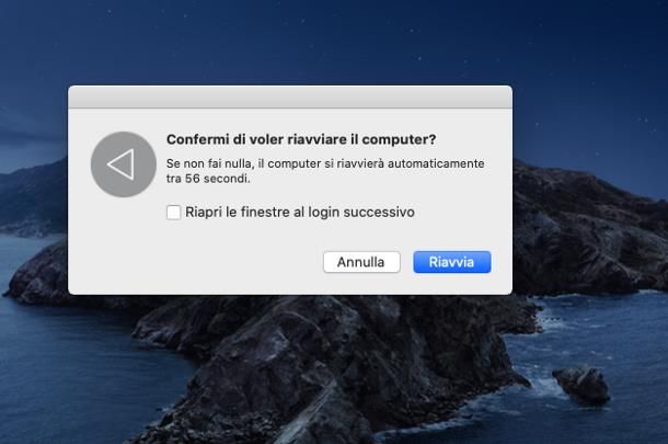 Come riavviare il Mac dalla tastiera