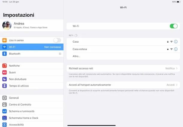 Configurare Internet con Wi-Fi