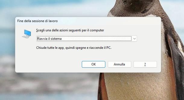 Come riavviare il PC dalla tastiera
