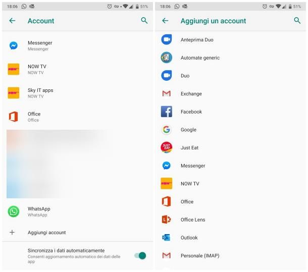 Associare un nuovo account Google