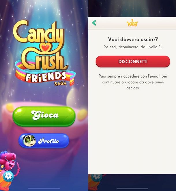 Come cambiare account Candy Crush Friends Saga