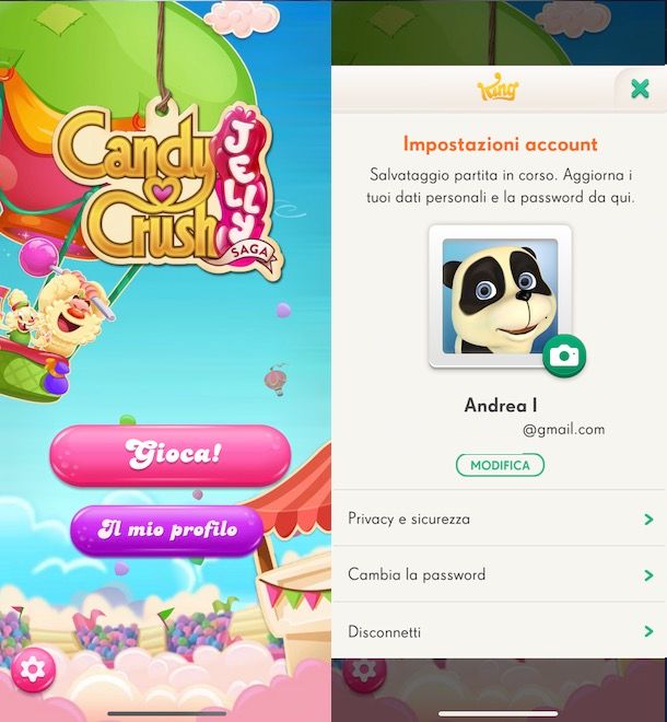 Come cambiare account Candy Crush Jelly Saga