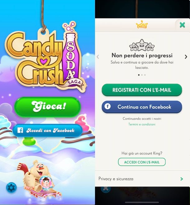 Come cambiare account Candy Crush Soda Saga