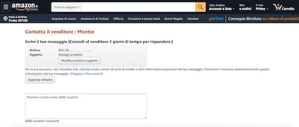 Come fare un reclamo a un venditore Amazon