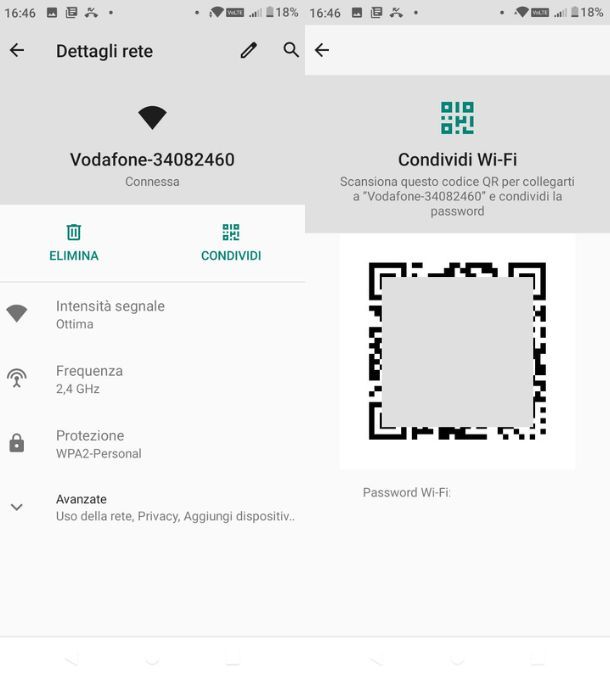 Password Wi-Fi ai quali si è connessi su Android