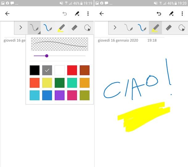 OneNote appunti a mano libera