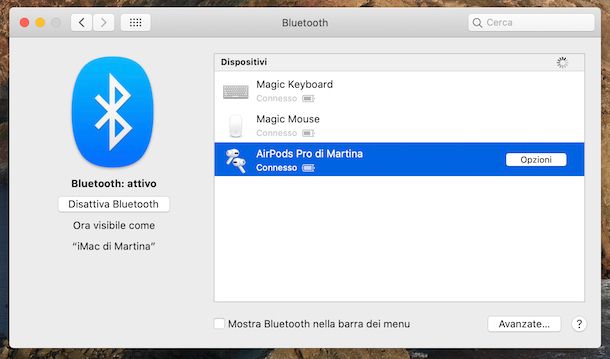 AirPods Pro connessione iMac