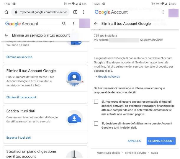 Come togliere un account Google dal telefono
