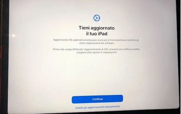Aggiornare iPad