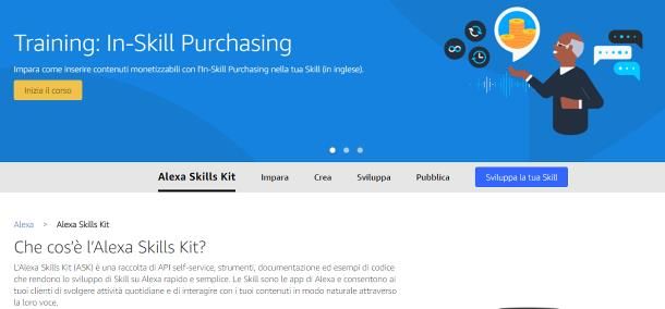 Come programmare skill Alexa