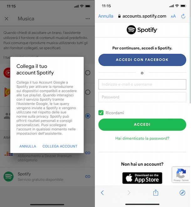 Collegare Spotify a Google Home