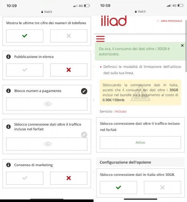Come aggiungere Giga Iliad Italia
