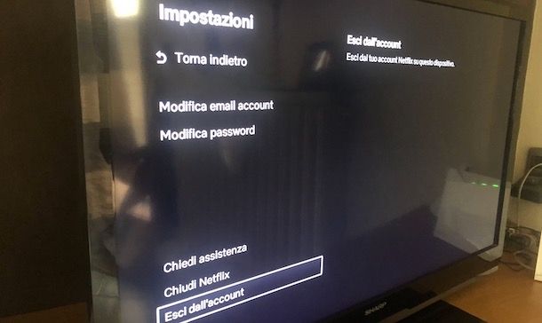 Come togliere un account Netflix dalla TV