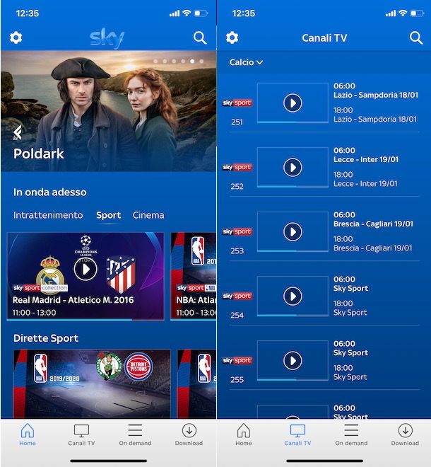 Vedere le partite di Serie A su Sky Go