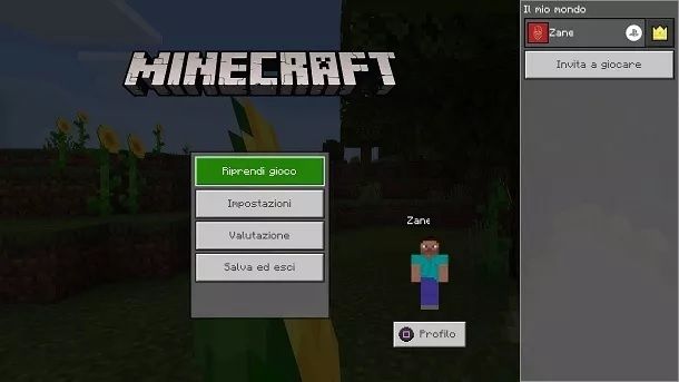 Come invitare un amico online Minecraft PS4