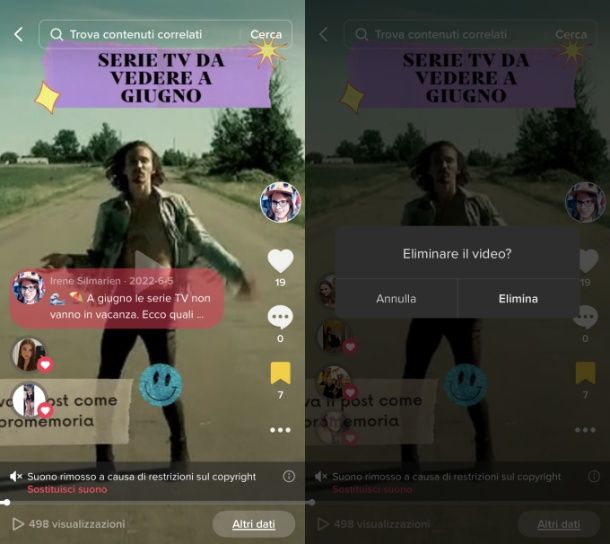 Come eliminare un video pubblicato su TikTok