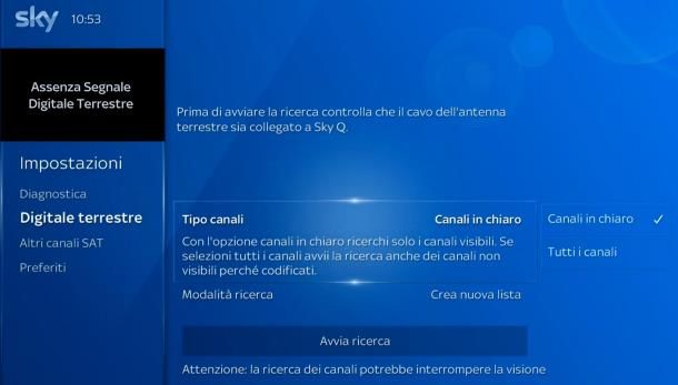 Come risintonizzare il decoder